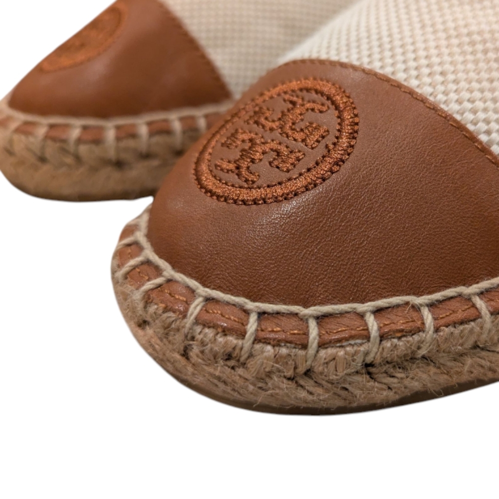Tory Burch Colorblock Natural Tan Espadrille Flats Women's Size 9.5 NWOT - Picture 13 of 17